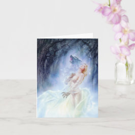 Tarjeta de saludo de arte Lady Wolf Fantasy | Enca