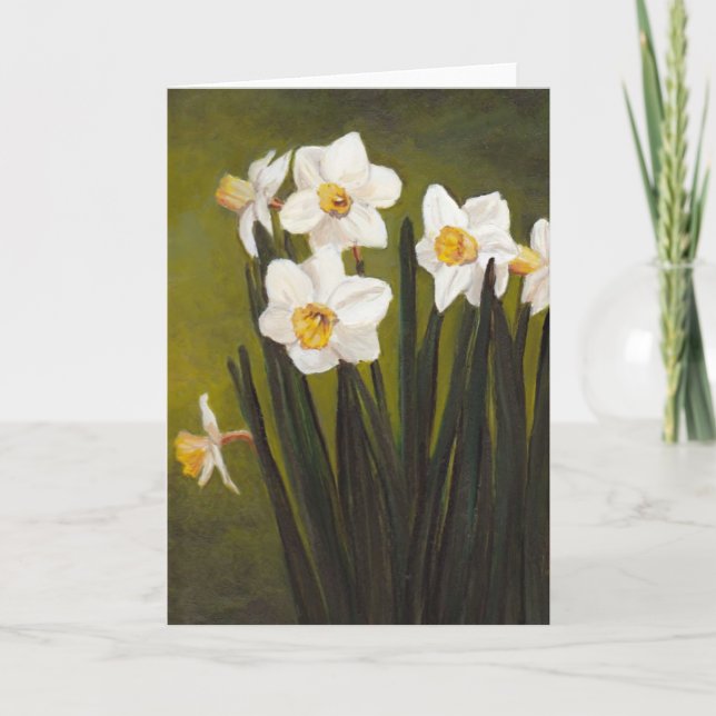 Tarjeta de saludo de arte "Narcissus" de primavera (Anverso)