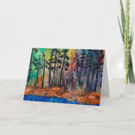 Tarjeta de saludo de arte Pine Forest