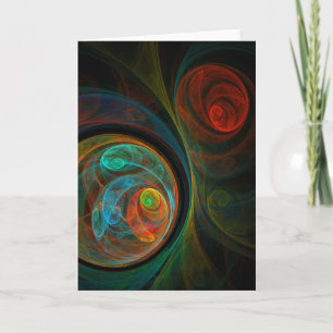Tarjeta de saludo de arte Reborn Blue Abstract