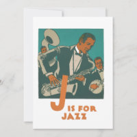 Tarjeta de saludo de arte vanguardista Jazz Music