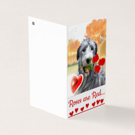 Tarjeta de saludo de arte Wolfhound Valentine de I
