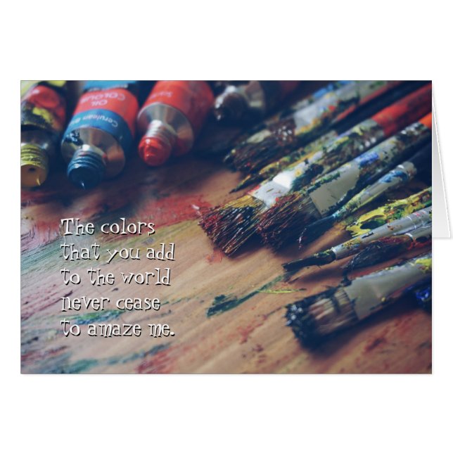 Tarjeta de saludo de Artistas de Paleta de colores (Anverso (Horizontal))