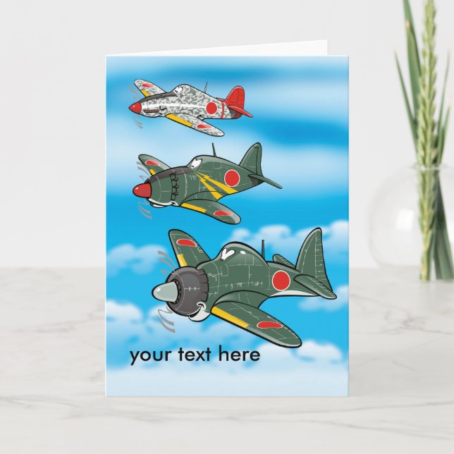 tarjeta de saludo de aviones personalizados japone (Anverso)