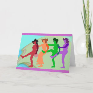 Tarjeta de saludo de baile de damas