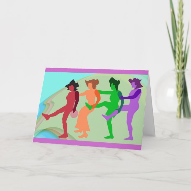 Tarjeta de saludo de baile de damas (Anverso)