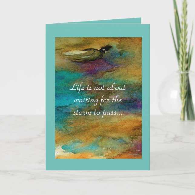 Tarjeta de saludo de baile en lluvia (Anverso)