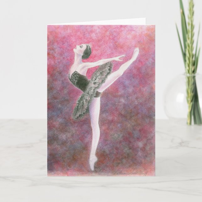 Tarjeta de saludo de ballet - Cisne negro (Anverso)