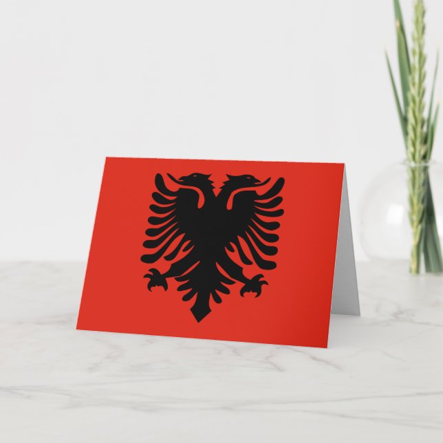 tarjeta de saludo de bandera albania (Anverso)