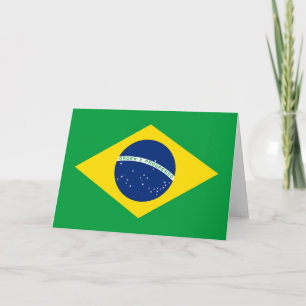 Tarjeta de saludo de bandera brasileña