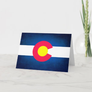 Tarjeta de saludo de bandera de Grunge Colorado