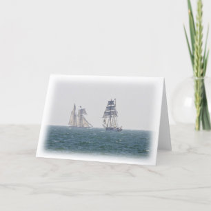 Tarjeta de saludo de barcos de alto nivel