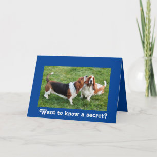 Tarjeta de saludo de Basset Hound "I love you"