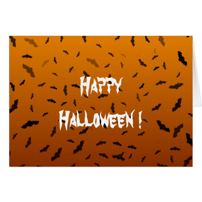 Tarjeta de saludo de Bats de Halloween (Anverso (Horizontal))