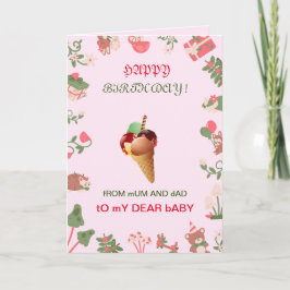 Tarjeta de saludo de bebé PINK