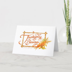 Tarjeta de saludo de bendición de Acción de Gracia