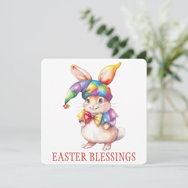 Tarjeta de saludo de Bendición de Pascua (Anverso de pie)