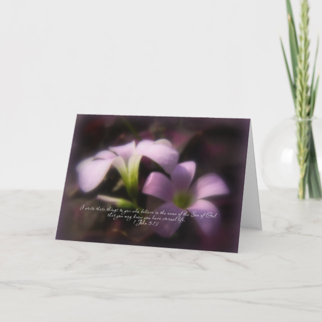 Tarjeta de saludo de Bendición de Pascua - Oxalis  (Anverso)
