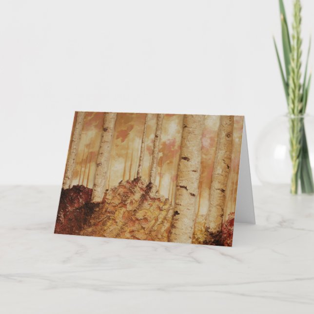 Tarjeta de saludo de Birch de Otoño del artista Al (Anverso)