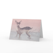 Tarjeta de saludo de boceto acuático "Deer"