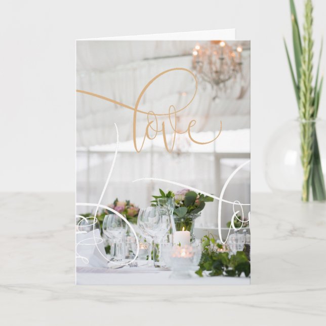 Tarjeta de saludo de Boda/aniversario de moda (Anverso)