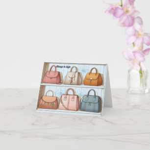Tarjeta de saludo de bolso elegante y con estilo