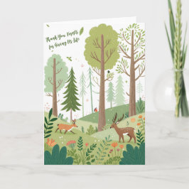 Tarjeta de saludo de bosque caprichosa
