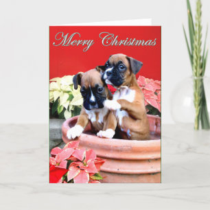 tarjeta de saludo de boxeador navidad