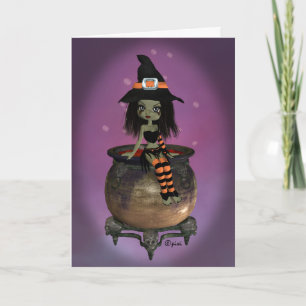 Tarjeta de saludo de Brujas de Halloween
