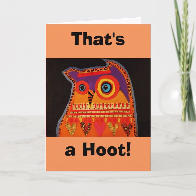 Tarjeta de saludo de búho de Hoot (Anverso)