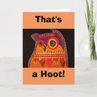 Tarjeta de saludo de búho de Hoot