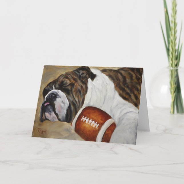 tarjeta de saludo de bulldog (Anverso)