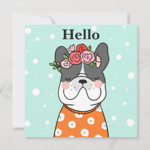Tarjeta de saludo de Bulldog Francés Hola
