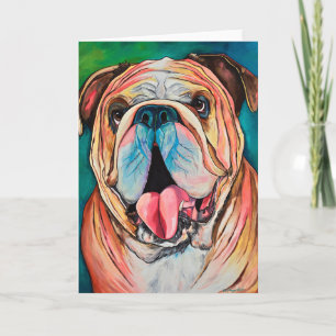 Tarjeta de saludo de Bulldog sonriente