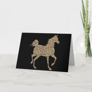tarjeta de saludo de caballo de silueta