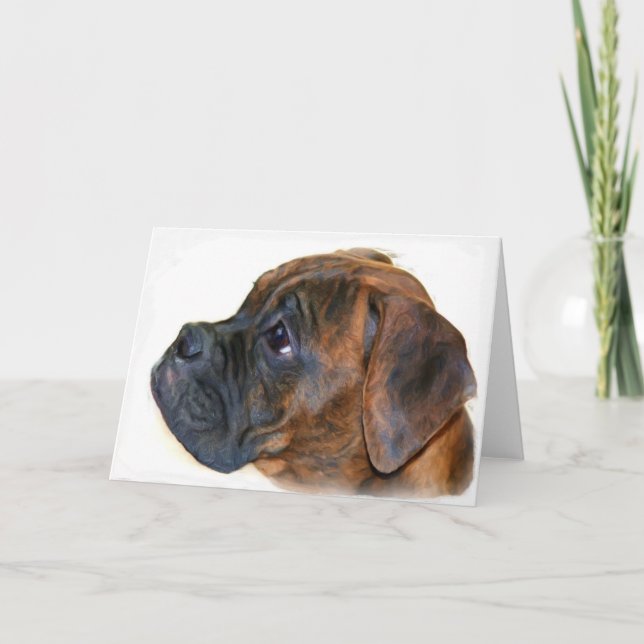 Tarjeta de saludo de cachorro Boxer (Anverso)