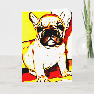 Tarjeta de saludo de cachorro de bulldog francés