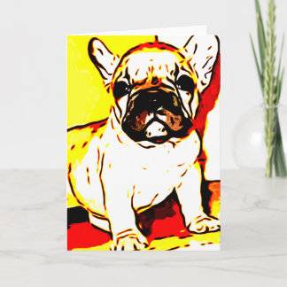 Tarjeta de saludo de cachorro de bulldog francés