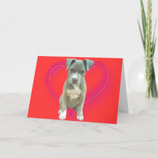 Tarjeta de saludo de cachorro Pitbull