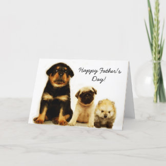 Tarjeta de saludo de cachorros del Día del Padre F