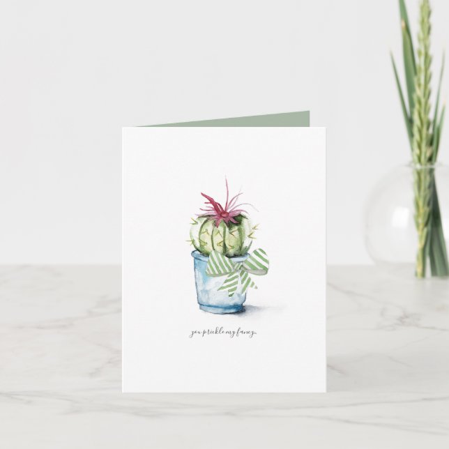 Tarjeta De Saludo De Cactus Para El Cumpleaños De  (Anverso)