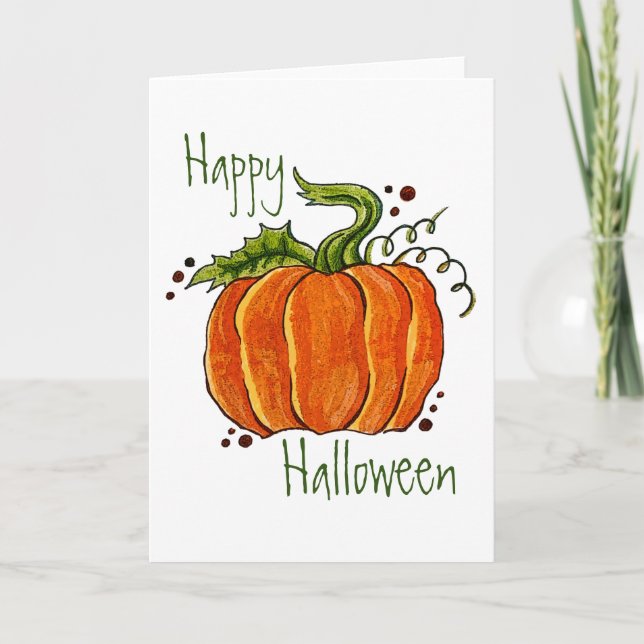 Tarjeta de saludo de calabaza clásica (Anverso)