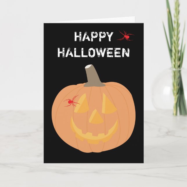 Tarjeta de saludo de calabaza de Halloween (Anverso)