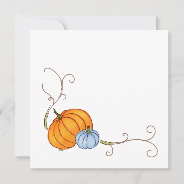 Tarjeta de saludo de calabaza de otoño (Anverso)
