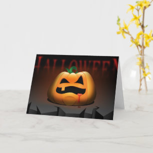 Tarjeta de saludo de calabaza dental de Halloween