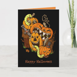 Tarjeta de saludo de calabazas y serpientes de Hal
