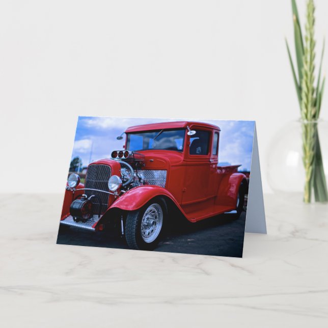 tarjeta de saludo de camioneta personalizada (Anverso)
