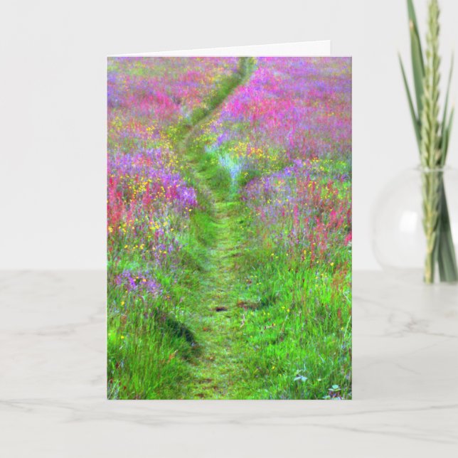 Tarjeta de saludo de campo de primavera (Anverso)