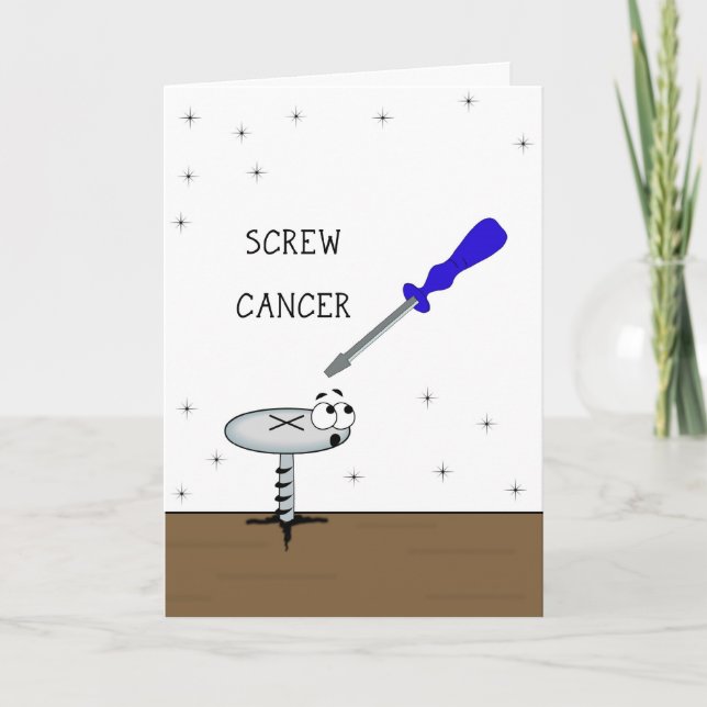Tarjeta de saludo de cáncer de tornillo con tornil (Anverso)