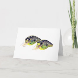 Tarjeta de saludo de cangrejo de pesca de bajura